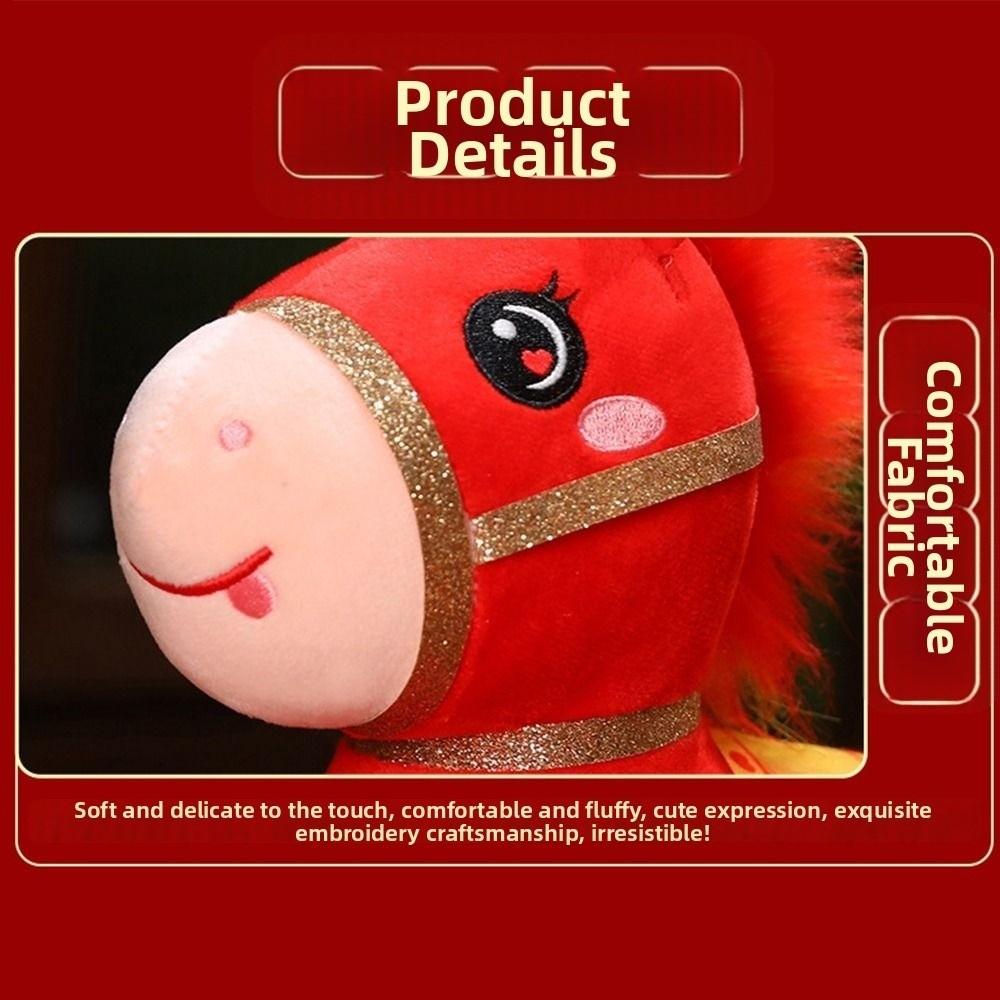 Cartoon Stuffed Animal Horse Fluffy Horse Zodiac Horse Plush Toy  Year of The Horse