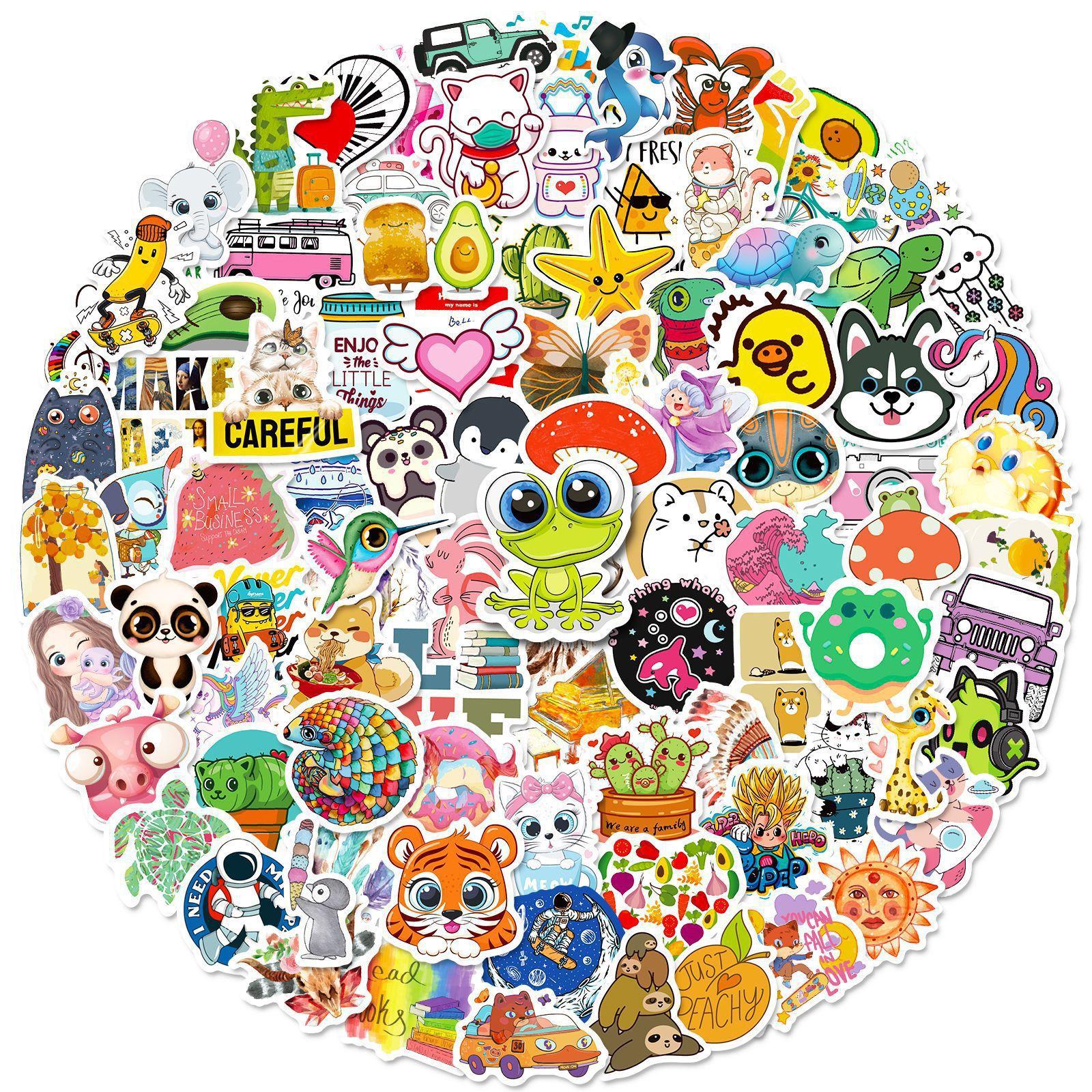 

100 Small Size 4cm New Animal Mix and Match Stickers Starfish Cartoon Cute Animal Mix and Match Stickers