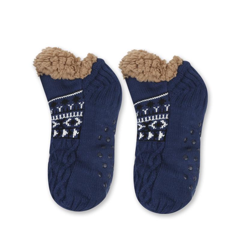 Thickened Fleece-Lined Non-Slip Winter Home Socks with Dotted Soles