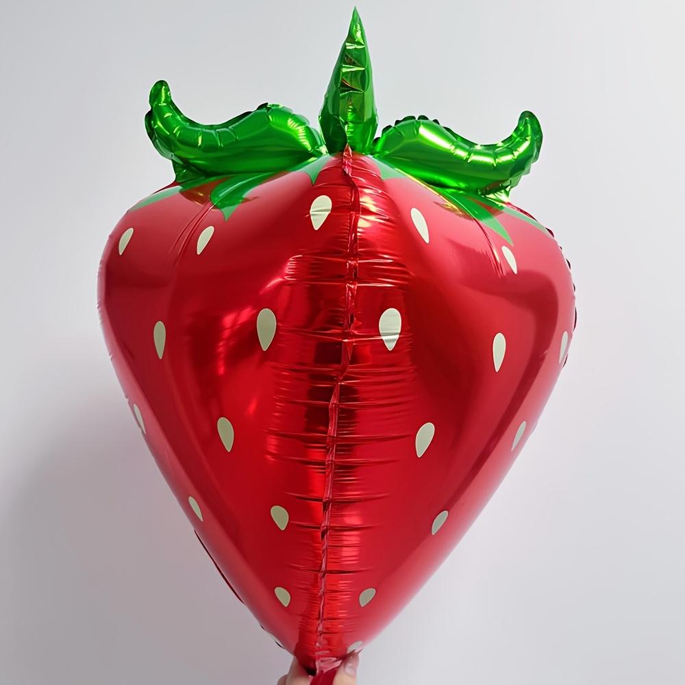 6er-Pack 4D Erdbeerballons, 3 Stück in Rot und Rosenrot, Erdbeer-Folienballons, Geeignet für Geburtstagsfeiern, Mottopartys,