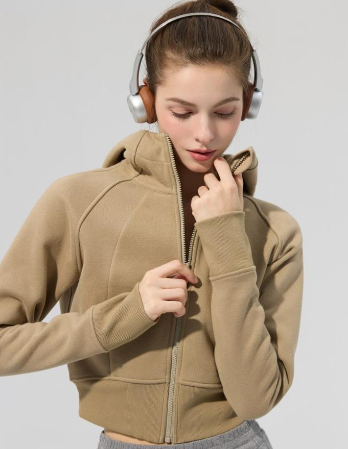 

Lu Plus Women s Velvet Hooded Sweatshirt - 2025 Autumn/Winter Spicy Style Casual Sports Jacket L