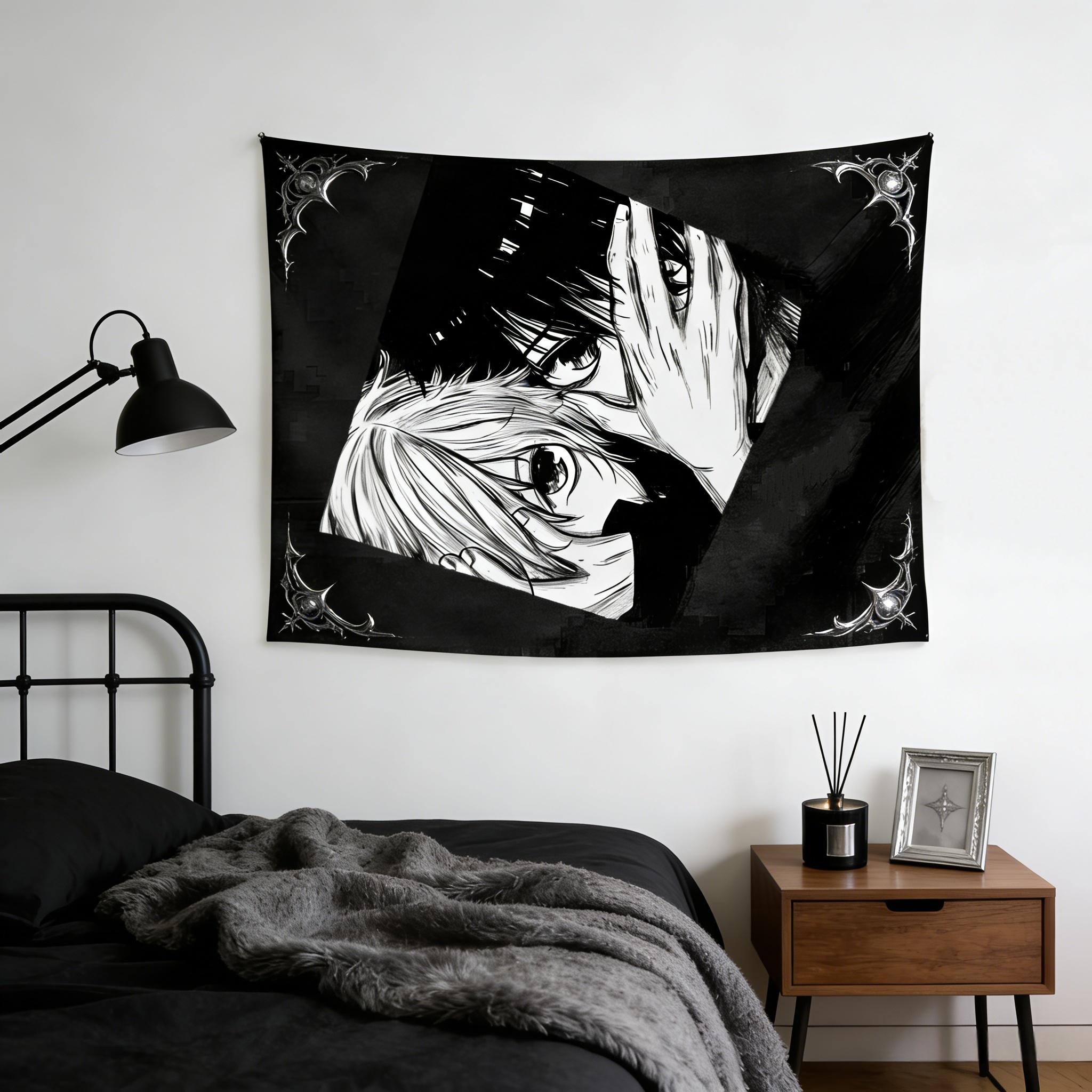 

Minimalist Dark Tone Tapestry Ins Inspired Decor for Modern Teen Boy Room Aesthetic Wall Art Present 74x94cm(29x37in)