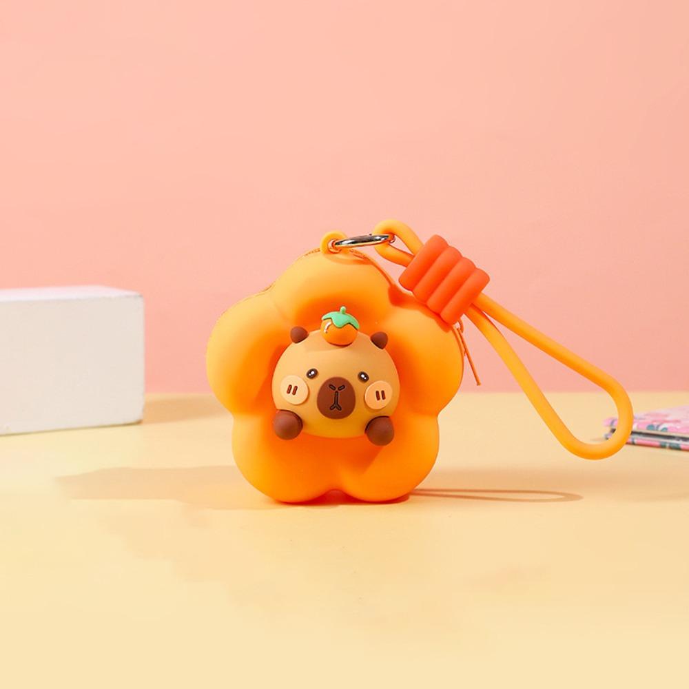 

Брелок Капибара Животное Сумка для хранения Подвеска для рюкзака Кошелек на молнии в форме цветка Игрушка Style 2