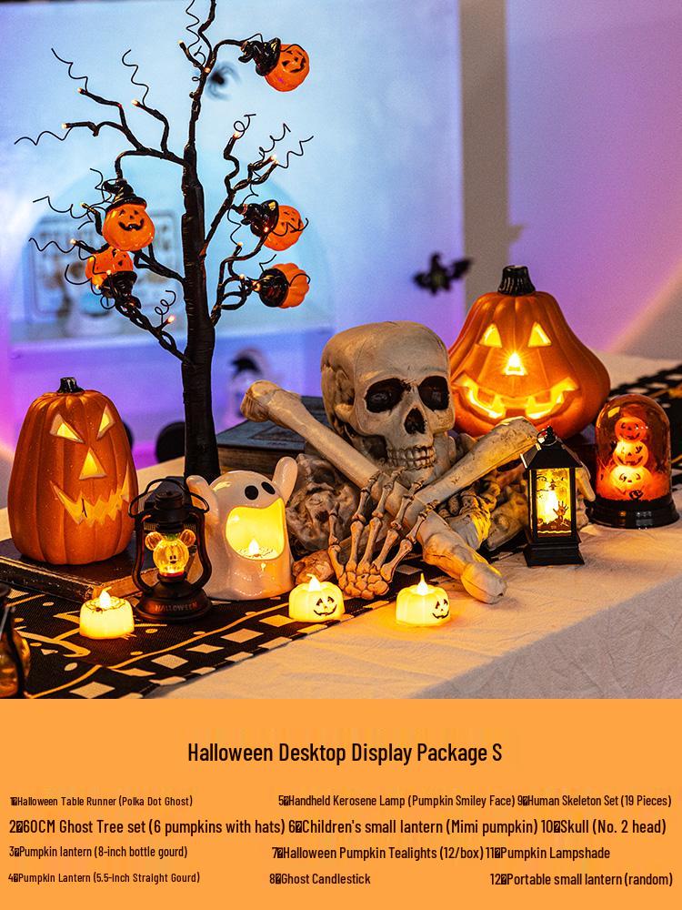 Halloween Glow-in-the-Dark Pumpkin Lantern Set for Party Decorations