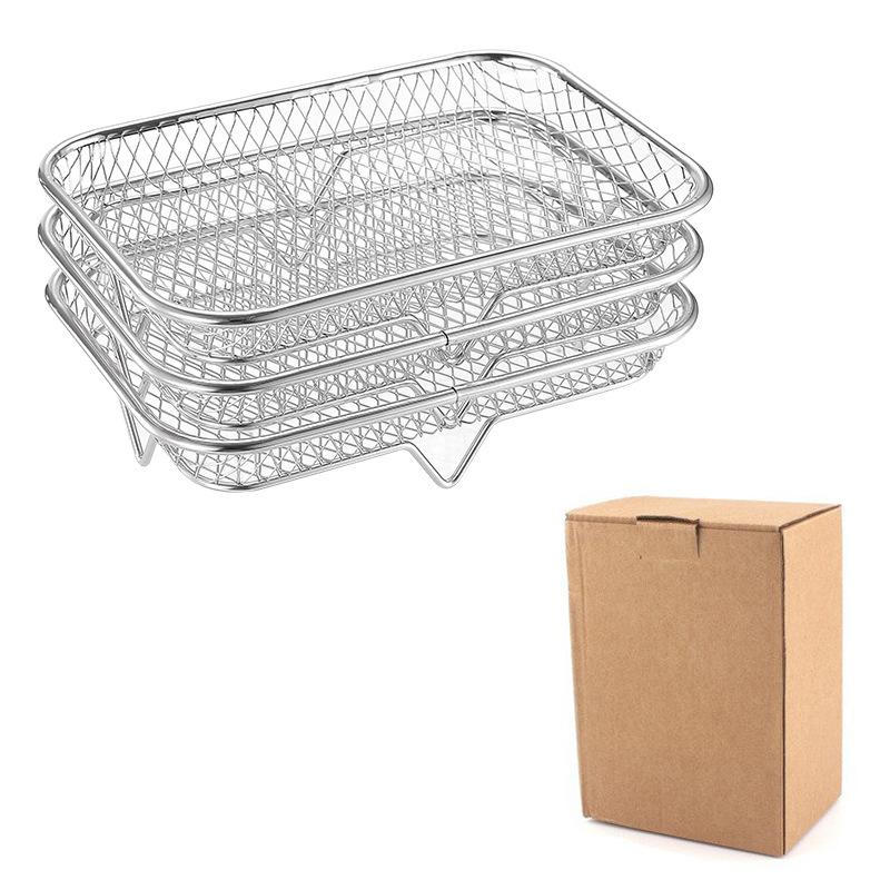 304 Stainless Steel Air Fryer Accessories Cooking Rack Grill Mesh Oil Drip Tray Baking Rack