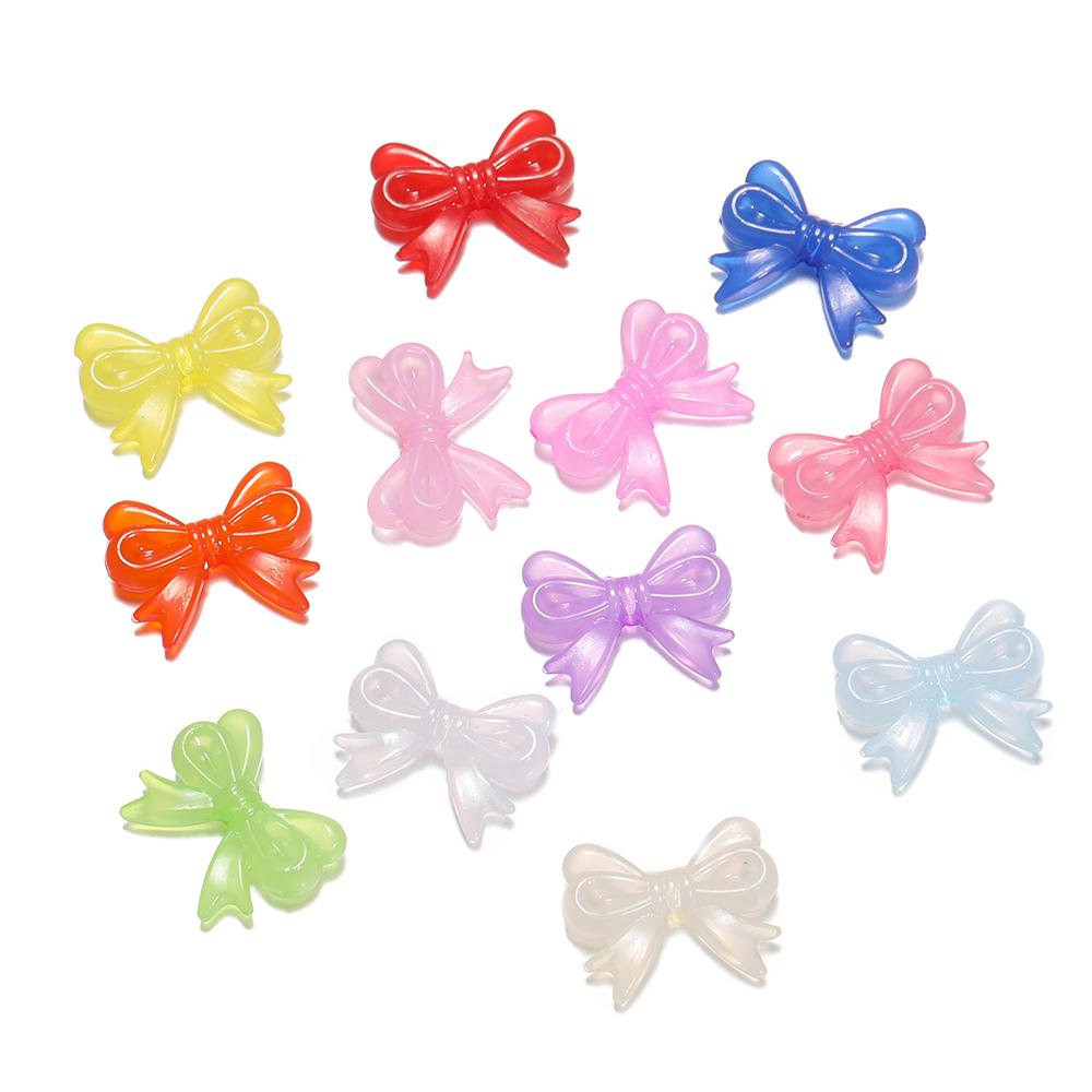 30Pcs/Lot 14x18mm Bowknot Transparent Bow Spacer Beads Earrings Making Charm Pendants for Necklace Jewelry Making Accessories