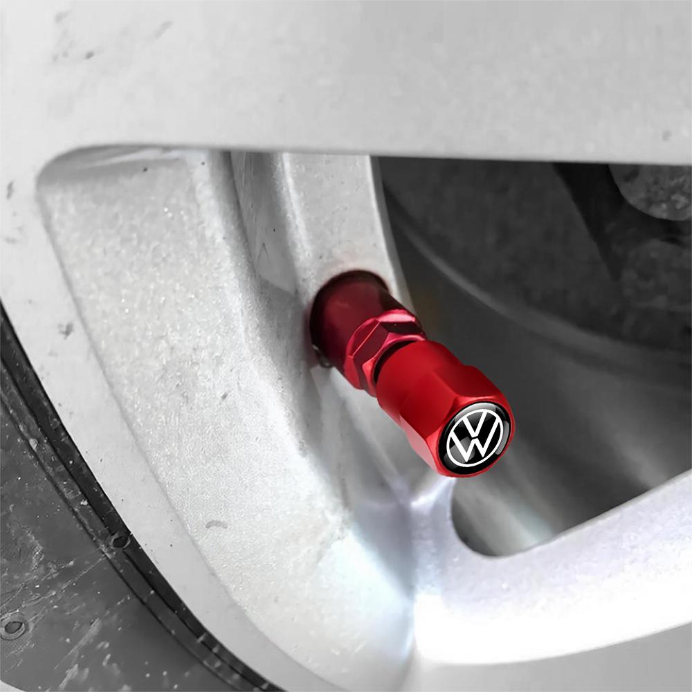 New 2026 Car Emblem Wheel Tire Valve Caps Tyre Air Stem Cover Accessories For Volkswagen GTI Golf Polo 6 Passat VW CC Tiguan T-ROC Jetta