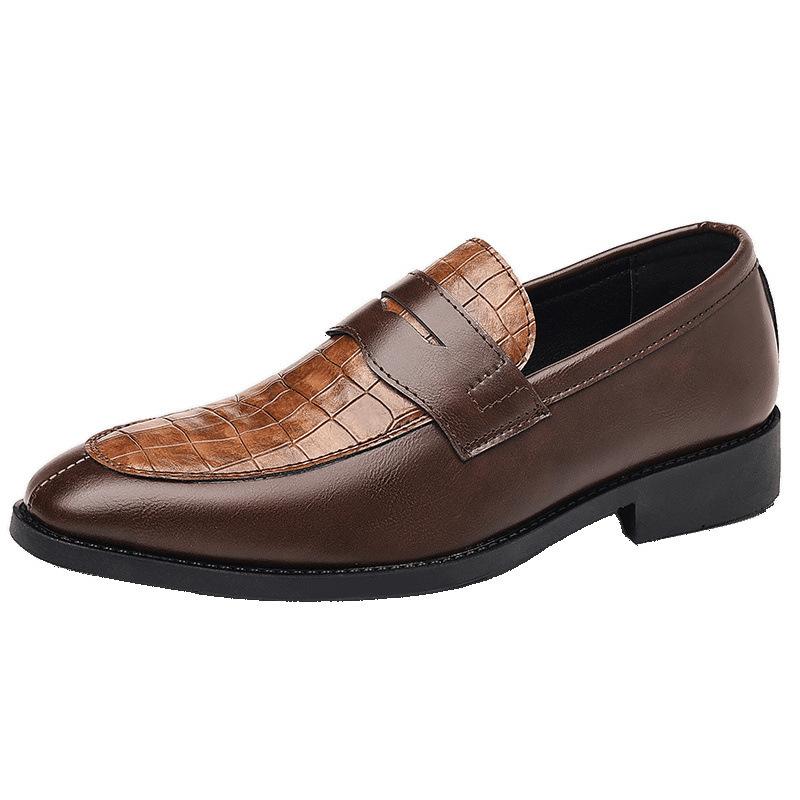 Spring and Autumn Men's Shoes Dress Casual Shoes Men's British Foot Set Large Size Leather Shoes Men's