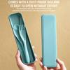 3In1 Wheat Straw Dinnerware Set Portable Reusable Cutlery Sets Knife Fork Spoon Chopsticks Travel Utensil Box Camping Tableware