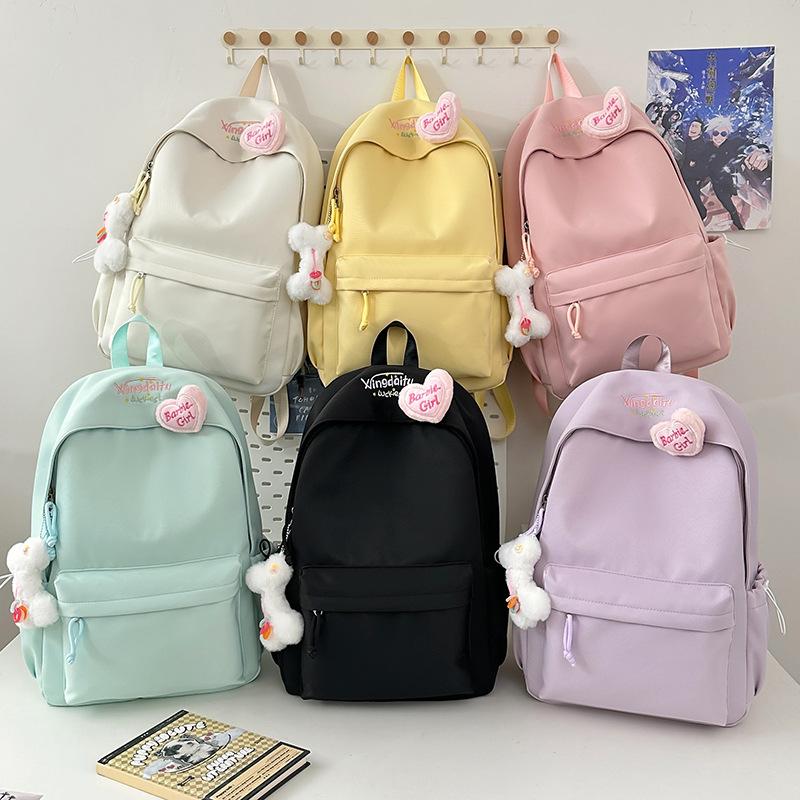 High Value Backpack Female Junior High School Student Small Fresh Girl Fashion Backpack Lightweight High School College Student Class Backpack