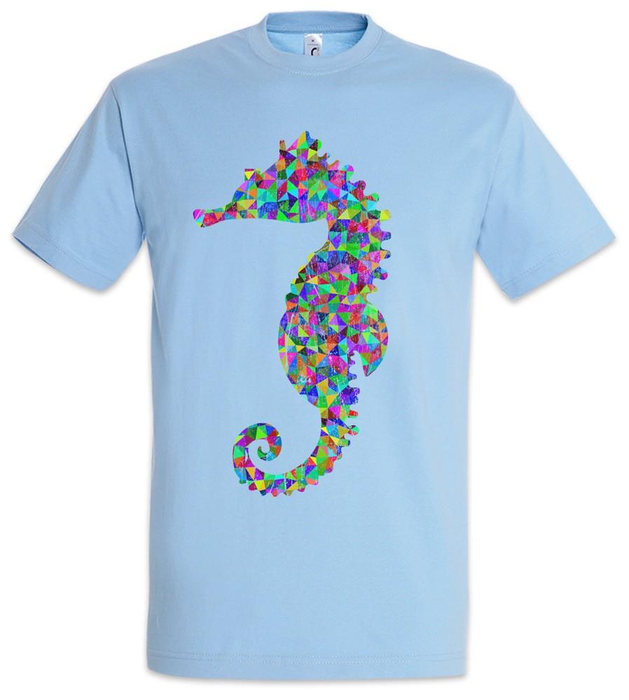 Colored Sea Horse T-Shirt Toon Cartoon Comic Look Rave Techno Dance Party