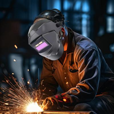 Yousheng Solar Powered Auto Darkening Welding Helmet with LCD Lens 180-Degree Adjustable Heat-Resistant Welder Helmet