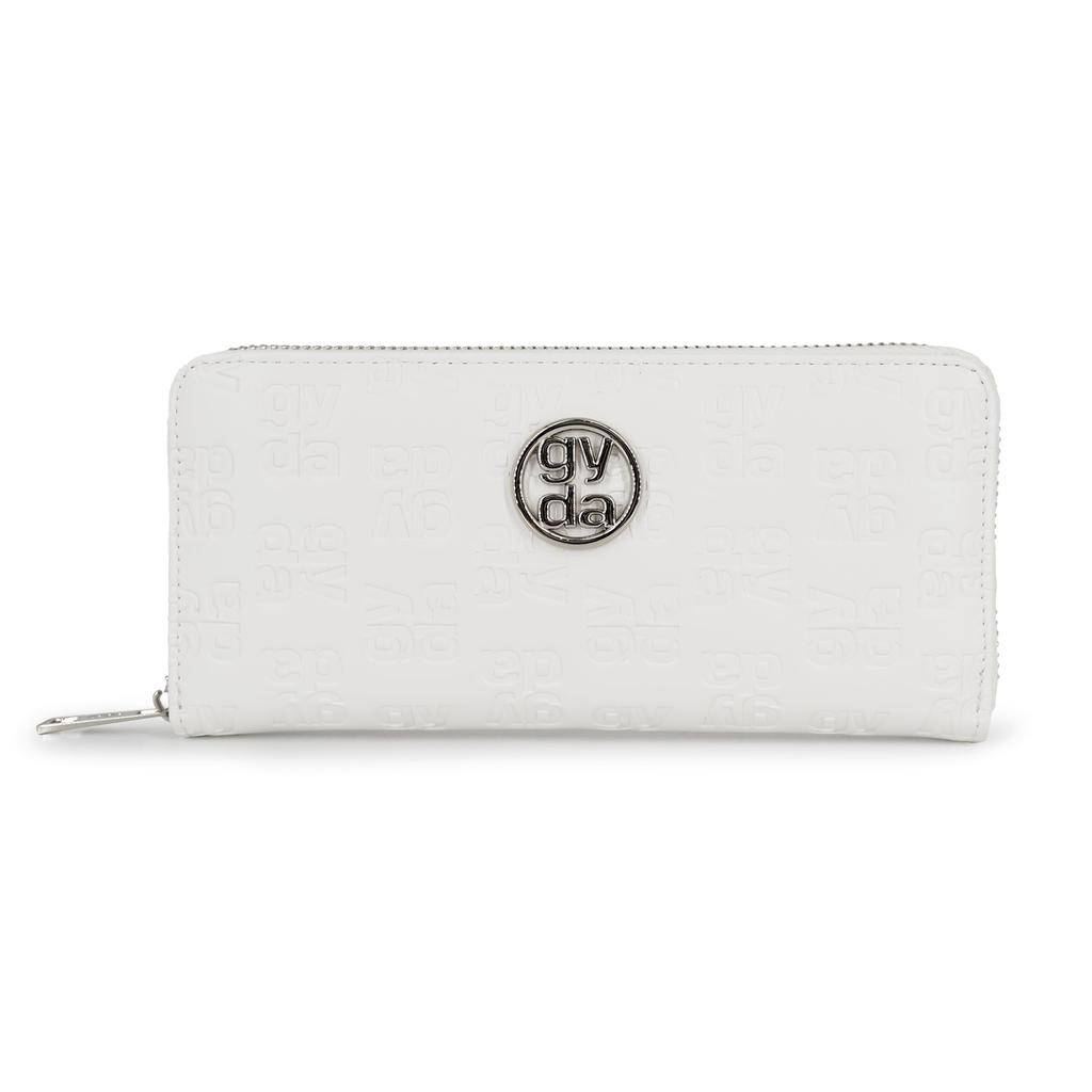 Jada Round Zip Long Wallet Circle Metal White FREE GY-W301 GY-W301