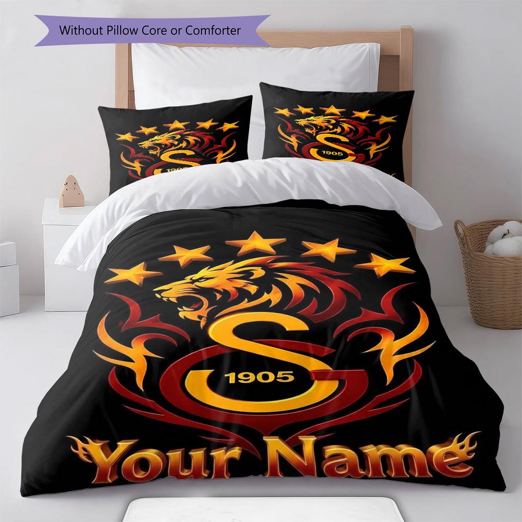 Galatasaray S Custom Name Pattern Bedding,Quilt Set Quilt Cover Pillowcase Home Birthday Gift(1 * duvet cover + 2 * pillowcase, without core)