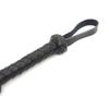 Genuine Leather Braided Flogger Black Sex Whip  Spanking Fetish Floggers