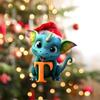 2D 26 Letters Christmas Dragon Pendants Acrylic Printed Pattern Dragon Baby Hanging Ornament Decorative Christmas Tree Pendants