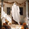 Joyfy 47inch Halloween Outdoor Hanging Ghost Decorations Light Up White Ghosts with Spooky Warm White Light for Halloween Party