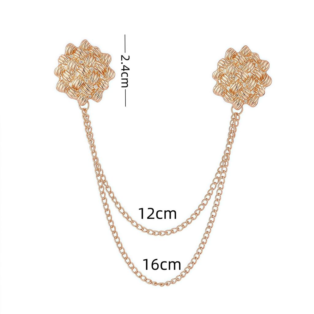 High Quality Rhinestone Flower Brooch Korean Tassel Chain Suit Collar Pins Corsage Fashion Wedding Party Jewelry Accessory