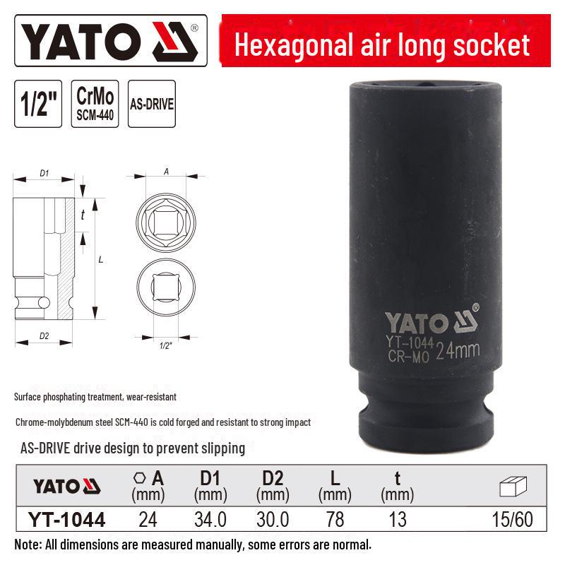 YATO Air Cannon 1/2'' Pneumatic Hex Socket Wrench