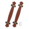 2Pcs PU Handle Light Brown Vintage Style Drawer Cabinet Door Pulls Furniture Knobs for Kitchen Furniture Use