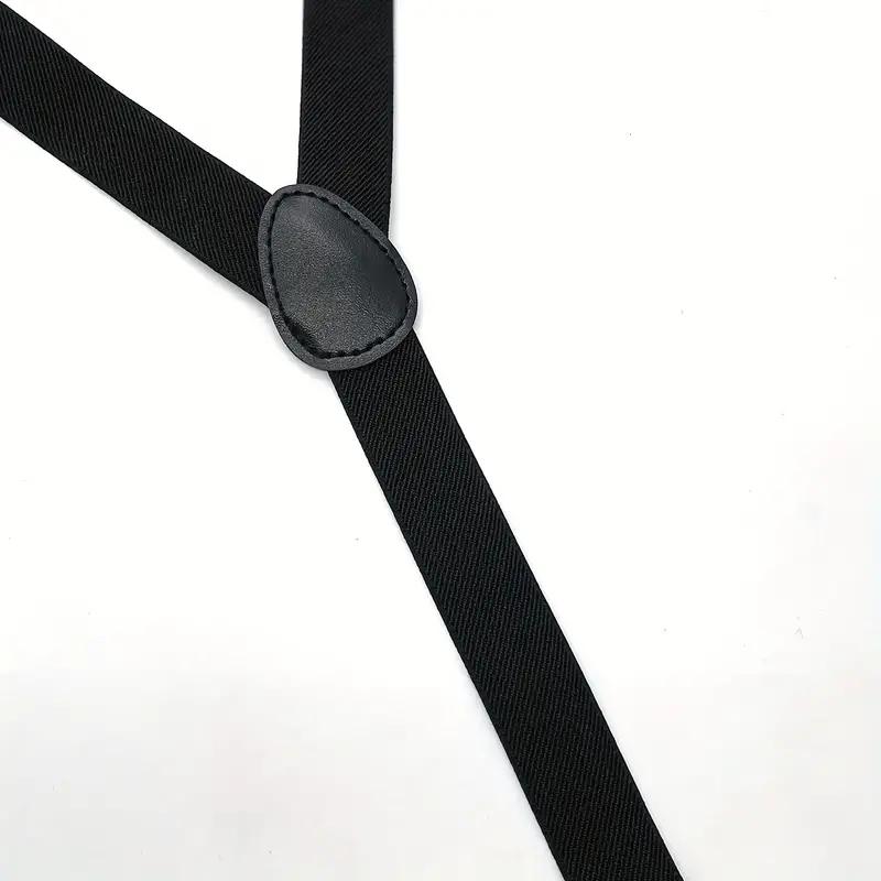Work Suspenders Belt for Men 4cm Wide X-Back with 3 Plastic Gripper Clasps Adjustable Elastic Trouser Pants Braces-Black