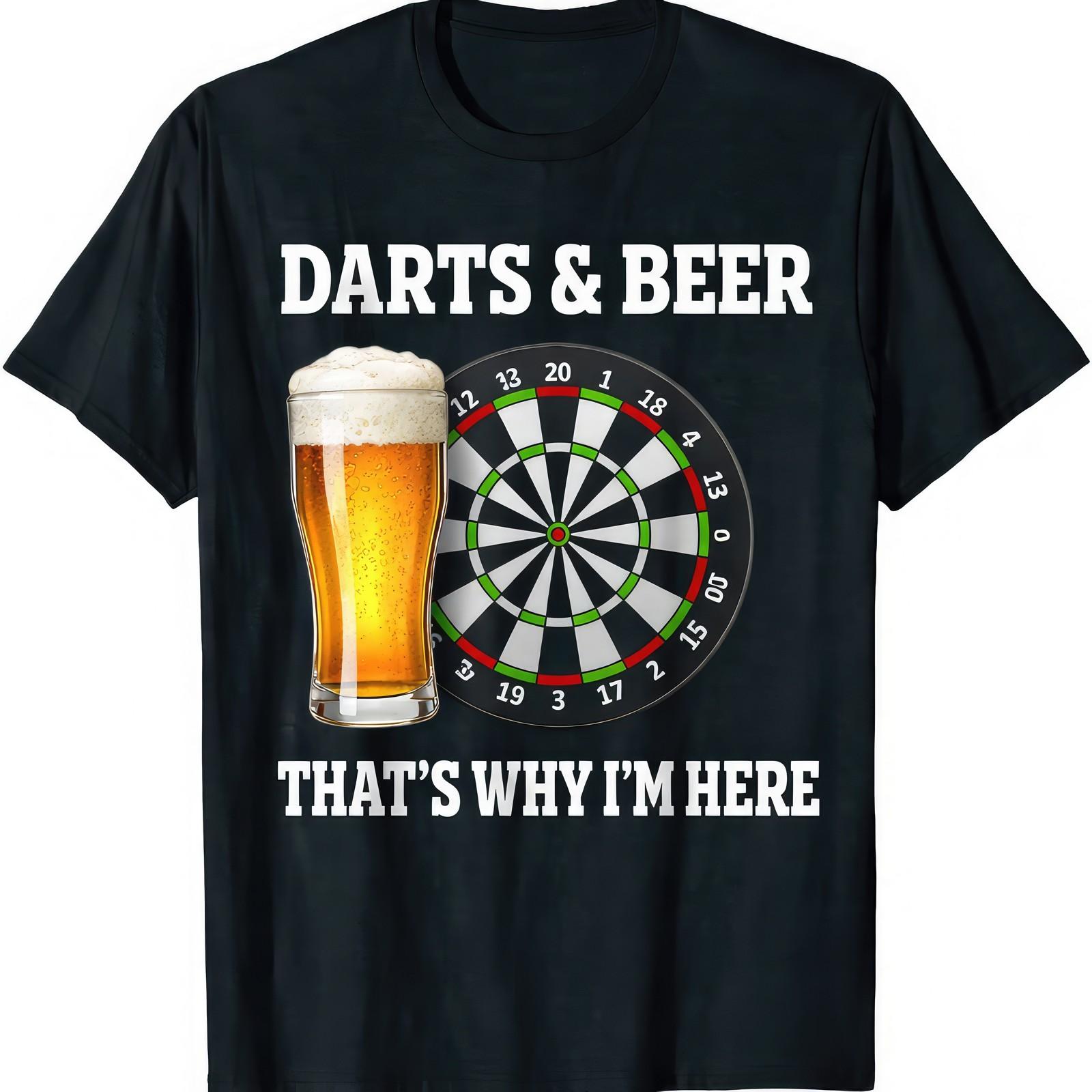 Darts And Beer Lifestyle Pub Game Bar Humor T-Shirt L