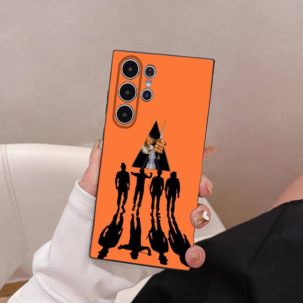 A C-Clockwork Orange Film Phone Case For Samsung Galaxy S25 S24 S22 S23 Ultra S21 S20 Plus 5G Frosted Non-Slip Full Cover Case