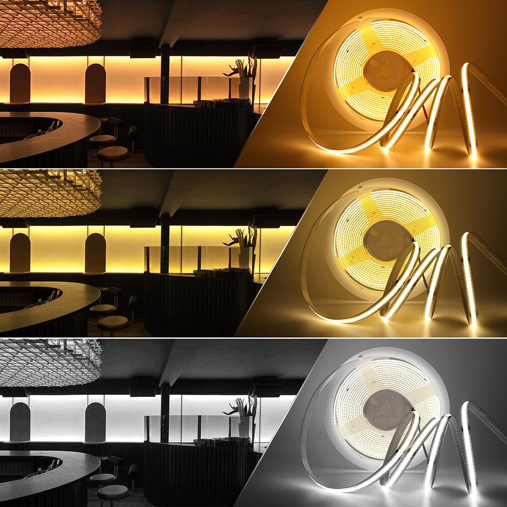 New 5V USB COB Strip Light 320Leds/m Warm Natural White Cabinet Lamp Night Lighting Flexible LED Ribbon Stripe DC5V TV Backlight