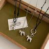 New 1PCS Stainless Steel Pony Pendant Long Necklace For Women Men Hip-Hop Punk Sweater Chain Jewelry Accessories
