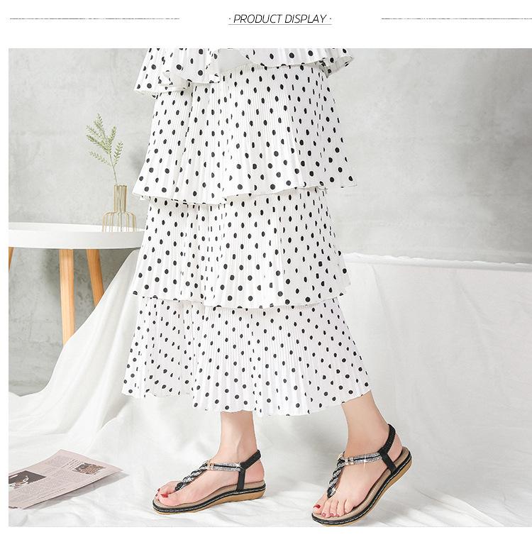 2024 Vår Strass Halkfria Böhmiska Platta Sandaler med Tårem för Kvinnor