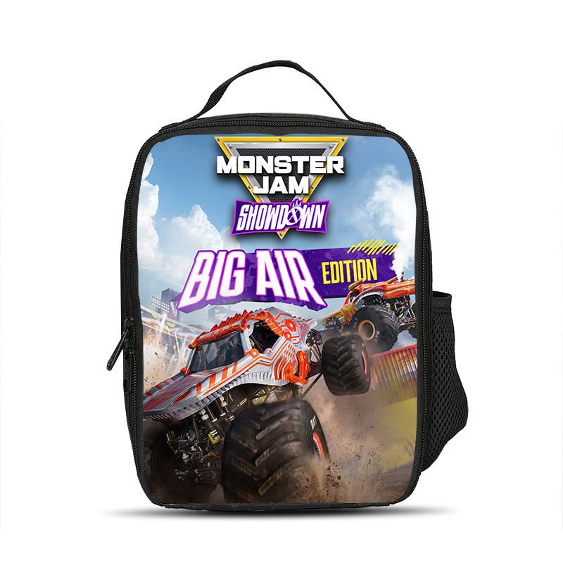 Monster Jam Ice Bag Large Capacity Practical Cartoon Print Best Companion for Male and Female Students School and Office Workers