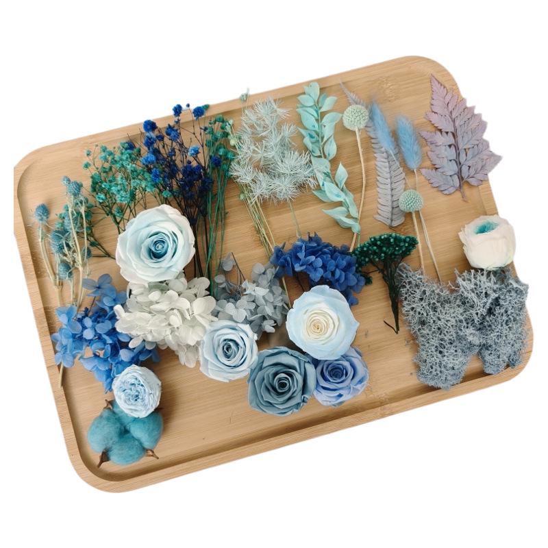 Blue Series Dried Flower DIY Kit: Hydrangea, Thousand-Layer Gold, Eucalyptus Leaf Souvenir Decoration