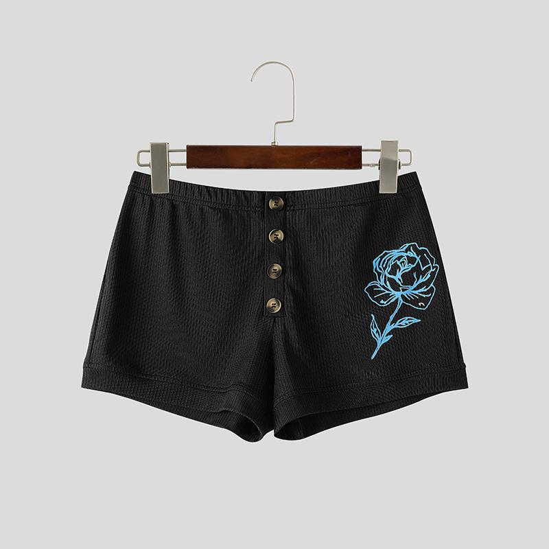 INCERUN Men's Elastic Waist Print Slim Fit Gym Shorts Athletic Workout Short Pants Sleep Bottom