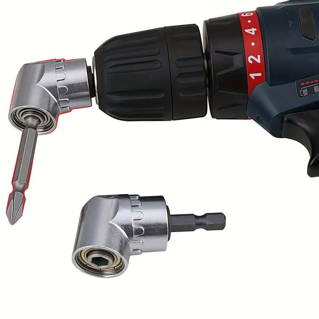 Heavy-Duty Right-Angle Drill Bit Accessories, 105° Screwdriver Adapter, Ideal for Impact Drills