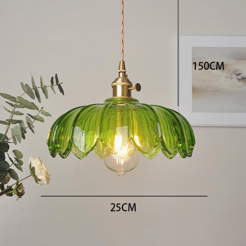 Brass glass chandelier Nordic vintage B&B bar Restaurant Bedside lamp Creative personality cafe bedroom lamp