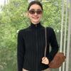 Women's High-Neck Zipper Cardigan: Warm Cashmere Wool Knitwear, Thick Cable Knit Sweater Coat for Autumn & Winter.