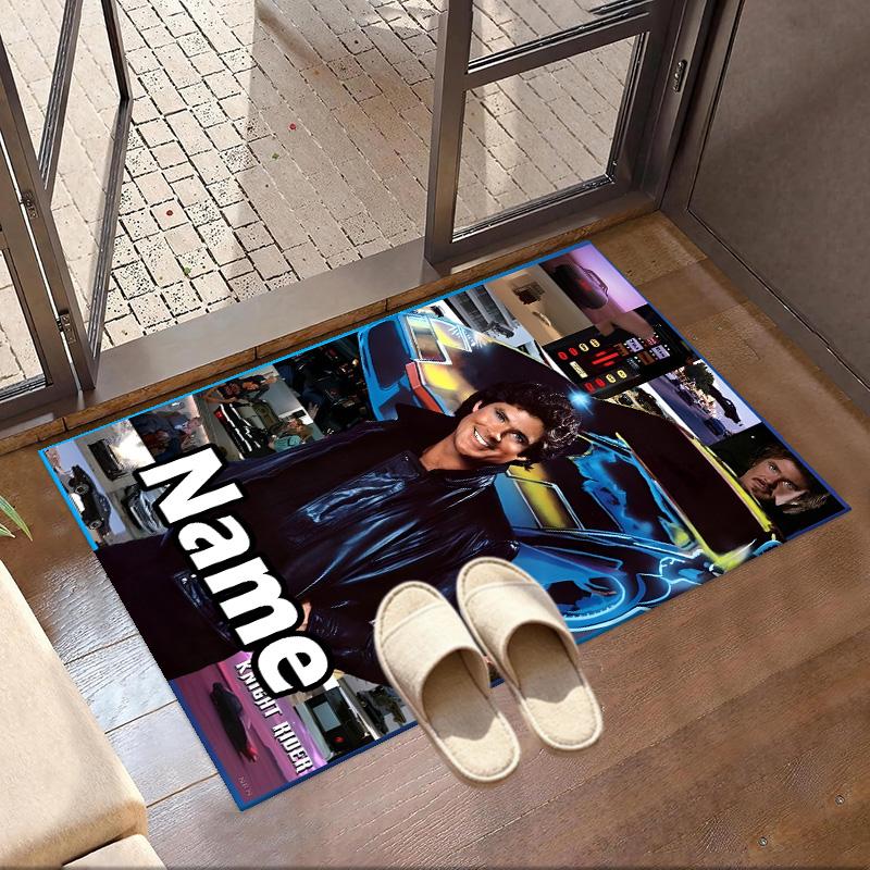 Custom Name Personalized Knight Rider Print Carpet, Versatile Home Decor Rug, for Playroom, Apartment, Balcony, Entryway, Hallway Gift
