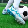 32-45 Football Shoes Men's High-top Football Boots Large Size Long Nails Leather Boys Soccer Shoes