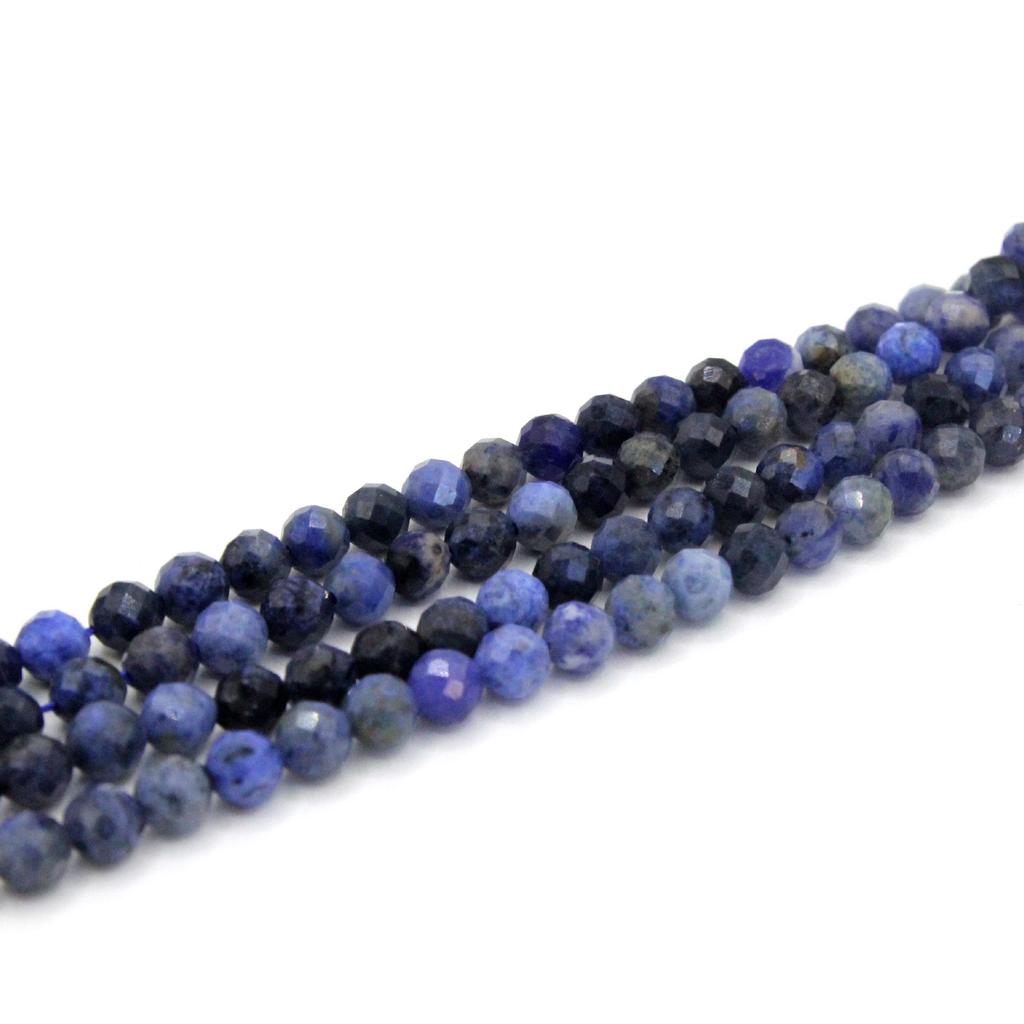 2-4mm Faceted Blue Stone Round Beads for DIY Jewelry Making – Bracelets and Necklaces