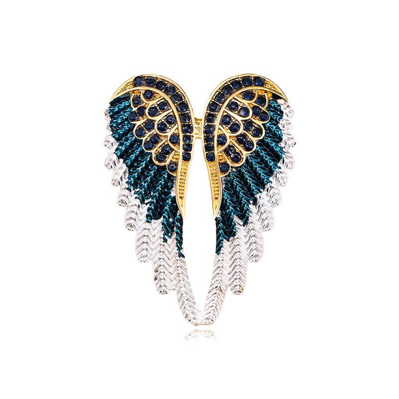 New Drip Oil Diamond Angel Wings Wings Brooch Brooch White Trend Fashion Accessories Pin