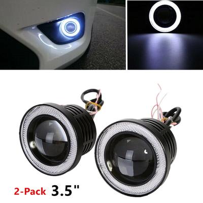 1* 3,5" Angel Eyes Led Mistlamp Auto Suv Universele Witte Rijkoplamp 12V