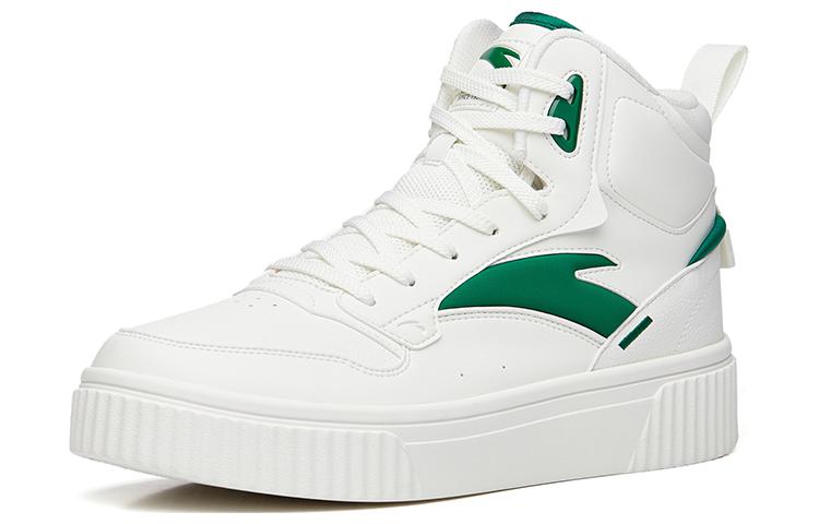 Anta Slip Resistant High top Skateboard Shoes Men's White Green