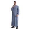 Abito lungo da uomo con colletto alla coreana, manica lunga, vestaglia, stile etnico, costume nazionale tradizionale cinese, outerwear ampio e casual