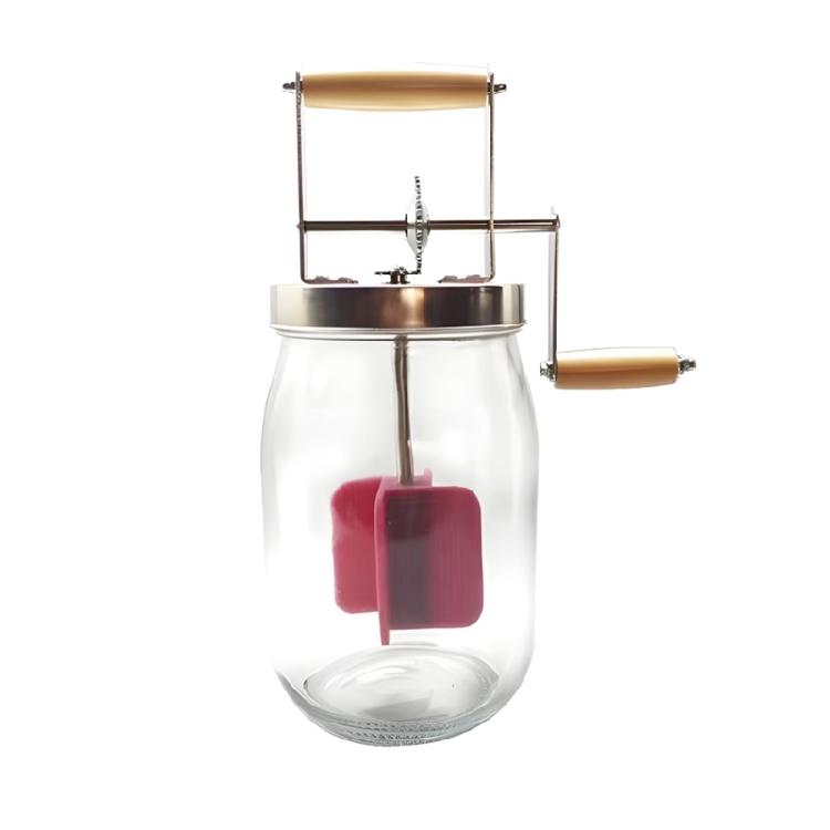 

Better Glass Cream Processor With Ergonomic Grip For Simple Butter Creation Method 1
