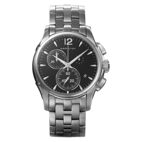 HAMILTON Men's Jazzmaster Watch, Black Dial, Quartz Movement, 10 ATM Water Resistance, Silver, H32612131