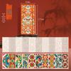 Feile Bird National Style Watercolor Accordion Folded Painting Book - Dunhuang Palace Design, 300g, Includes Line Drawing and Stacking Features.