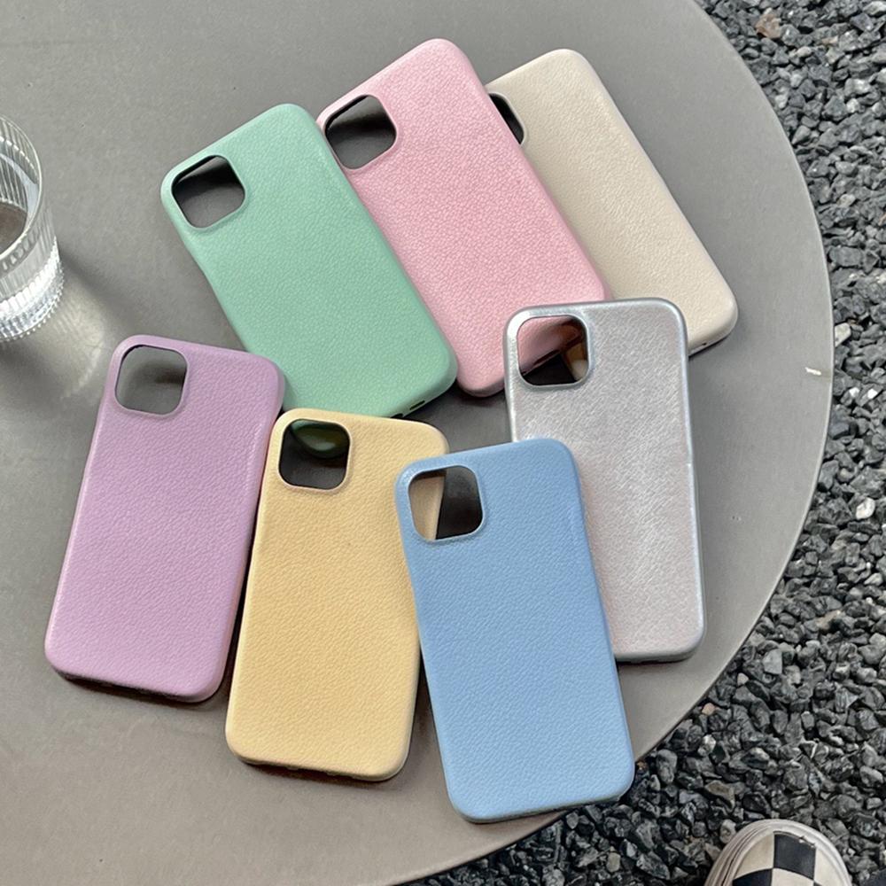 Ins Fashion Girls Pu Leather Case For Iphone 14 13 12 11 Pro Max 14 Plus Four Edges All -Inclusive Hard Phone Cover Shell