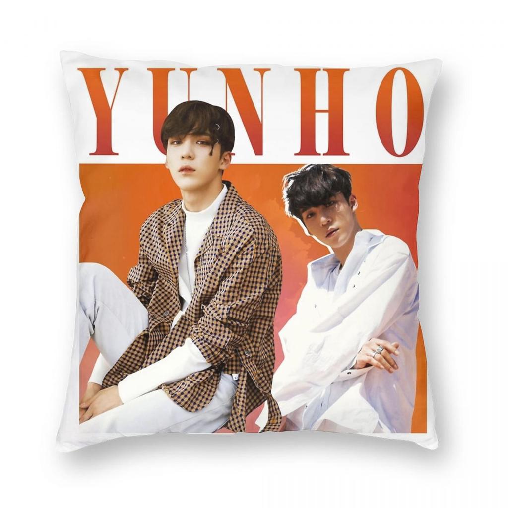 Seonghwa 90s Ateez Kpop Band Pillowcase Printed Polyester Cushion Cover Decoration Pillow Case Cover Home Square 45*45cm