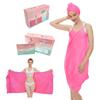 Wearable Bath Towel Ultra Absorbent Microfiber Hair Drying Cap and Camisole Towel Set for All Ages