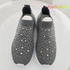 9 Colors Rimocy Shining Crystal Flats Women Spring Breathable Knit Platform Sneakers Woman Comfortable Soft Bottom Non -Slip Sports Shoes
